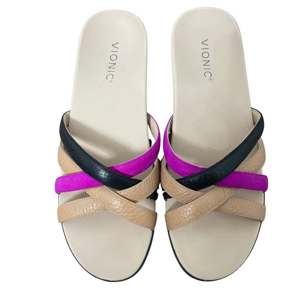 Vionic Multi-Color Strappy Dava Leather Sandals Size 9